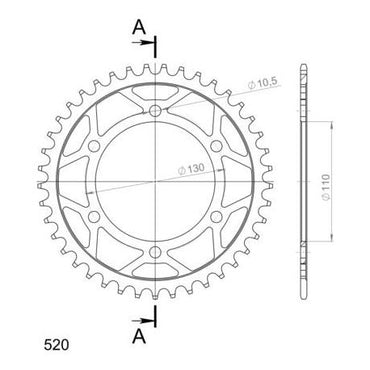 Supersprox Stål Bakdrev GSX-R600/750/1000 YZF-R1/R6 (520) Svart 46