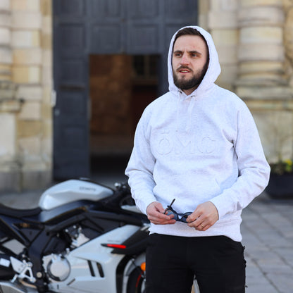 ÖMC Hoodie Ljusgråmelerad - ÖREBRO MC SERVICE
