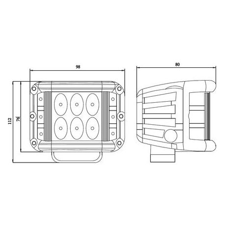 KINWONS Backljus-paket 2st Sidoskjutande LED-lampor 48W