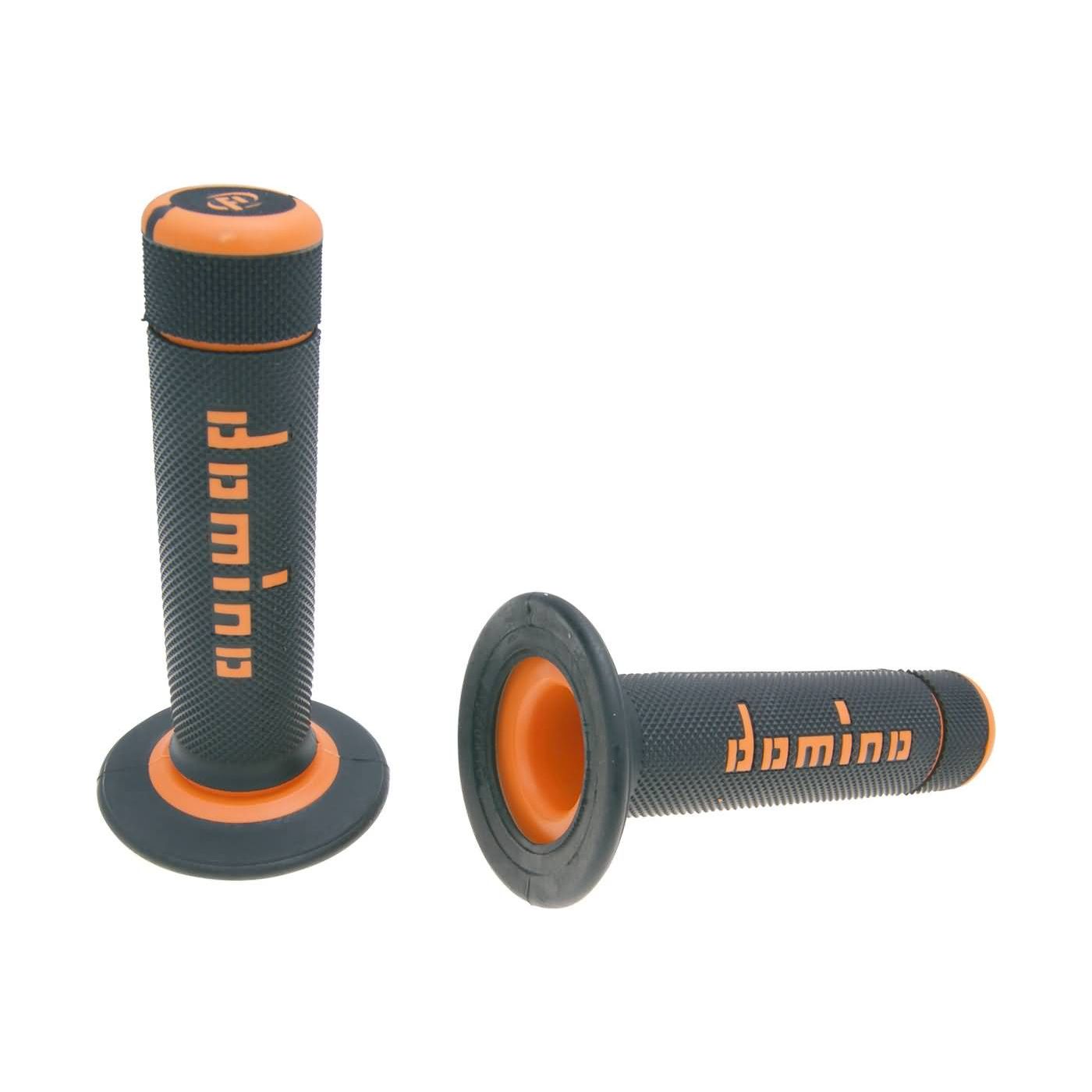 Handtag Domino Crossmoped Halv-räfflade Svart/Orange