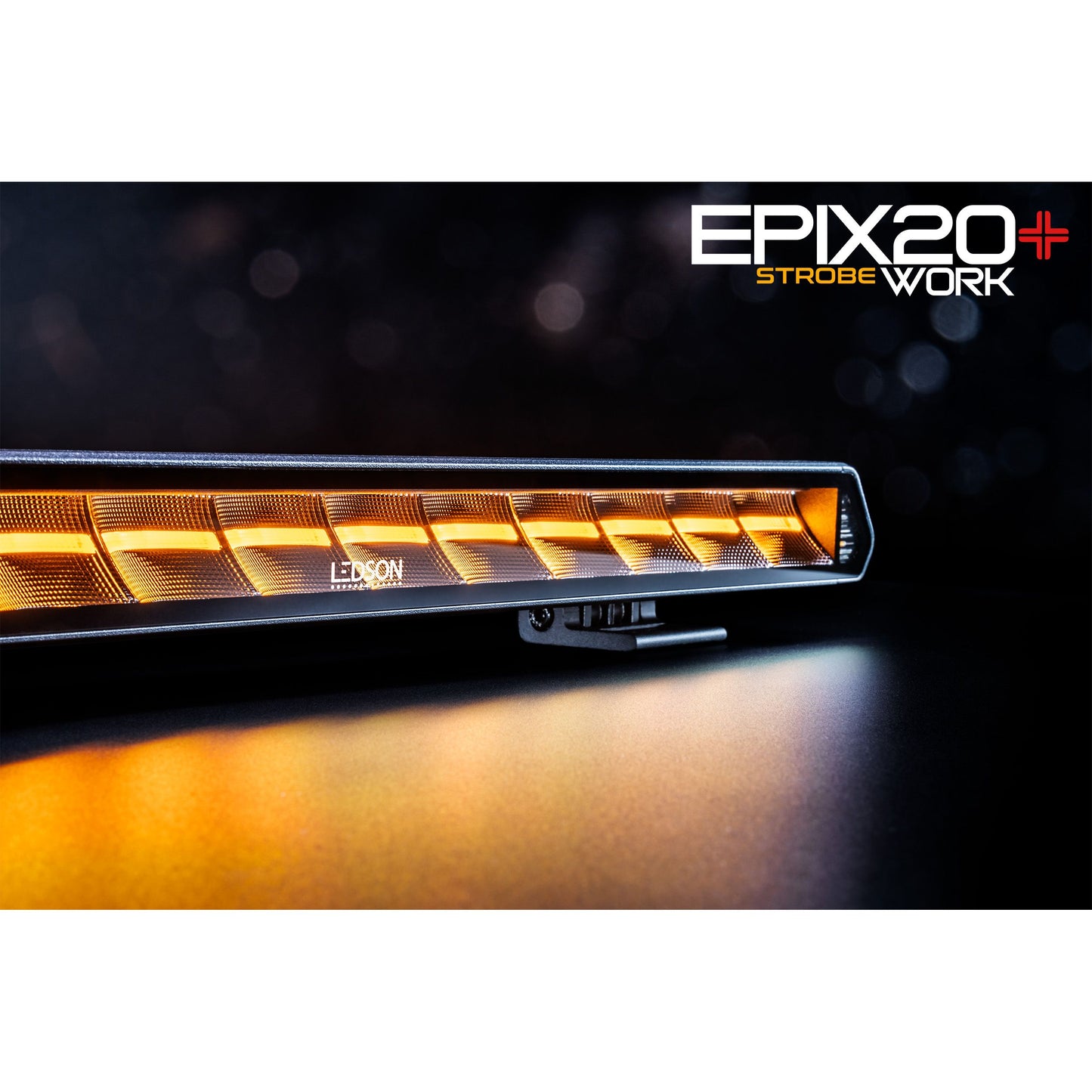 LEDSON Epix20+ Work Strobe LED-Ramp 20" 180W Powerboost, orange/röd pos, blixt