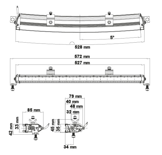 LEDSON Juno C LED-ramp 22" 90W, Curved