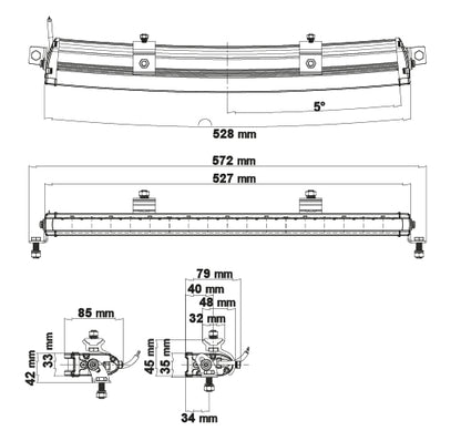 LEDSON Juno C LED-ramp 22" 90W, Curved