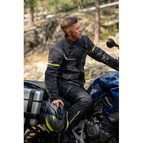 Lindstrands textiljacka Sylarna Mörkgrå/svart - ÖREBRO MC SERVICE