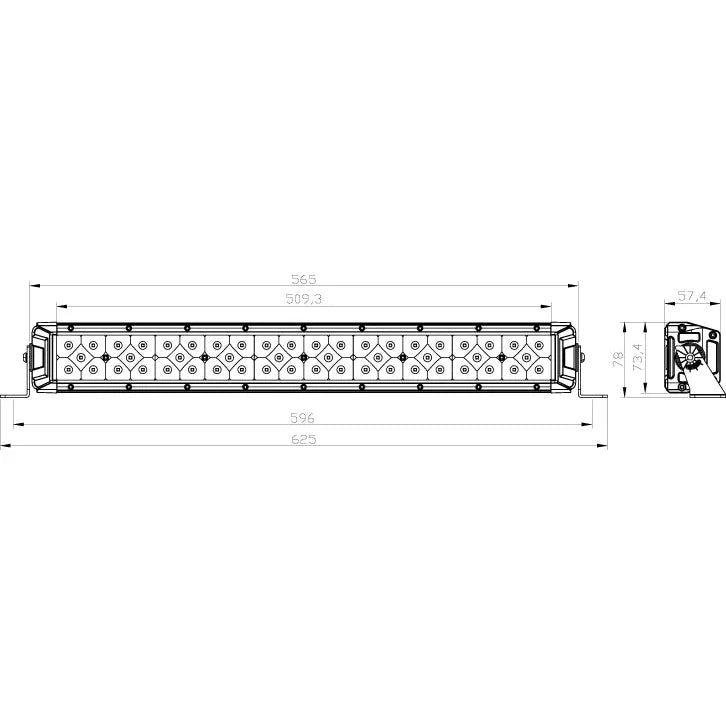 PAKET NIZLED LED-ramp + Kablage 20"/56,5cm 200W, DT-kontakt