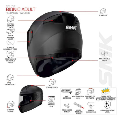 SMK hjälm Bionic Matt Nardo Grey