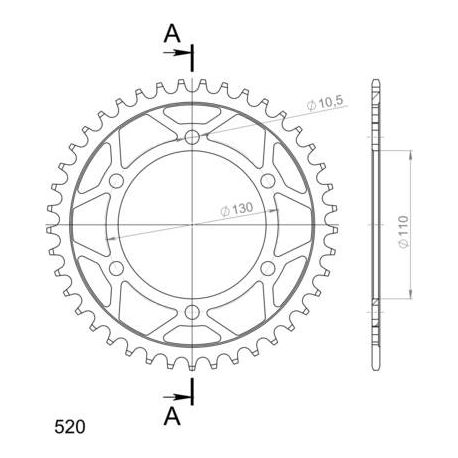 Supersprox Stål Bakdrev GSX-R600/750/1000 YZF-R1/R6 (520) Svart 46