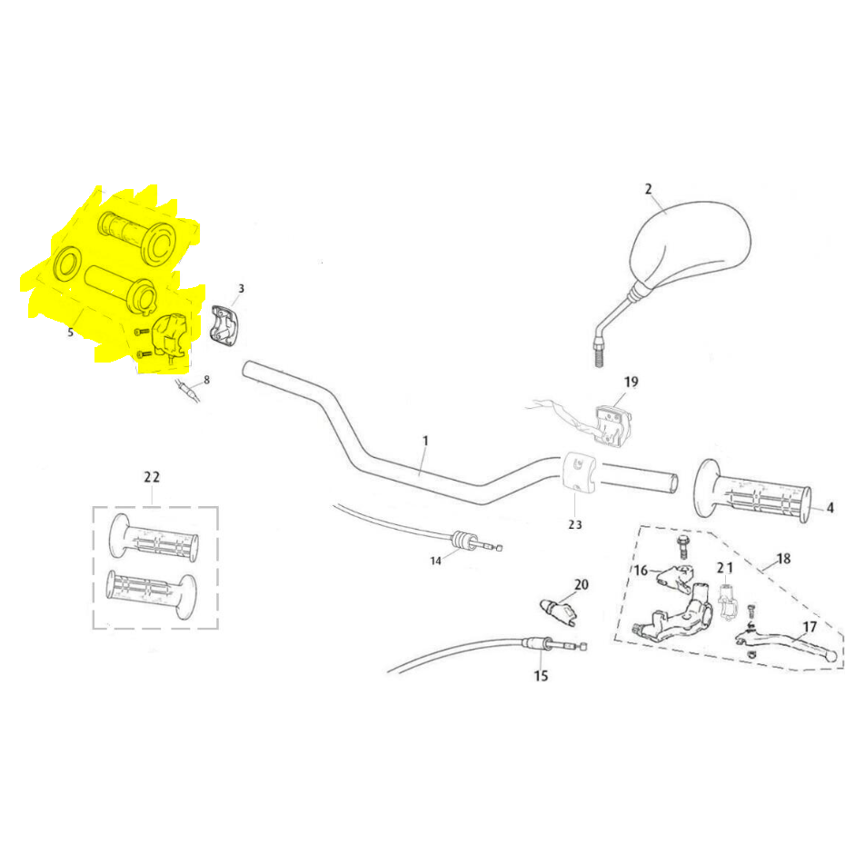 Komplett gashandtag Rieju MRT / Drac 2009-->