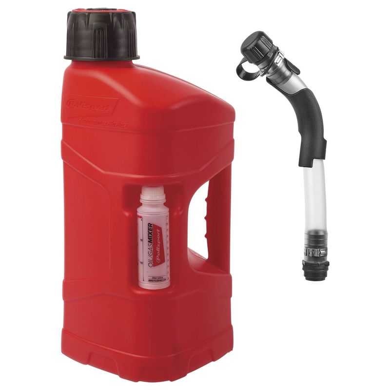 Polisport ProOctane Petrol can 10L with hose + 100ml oil bottle